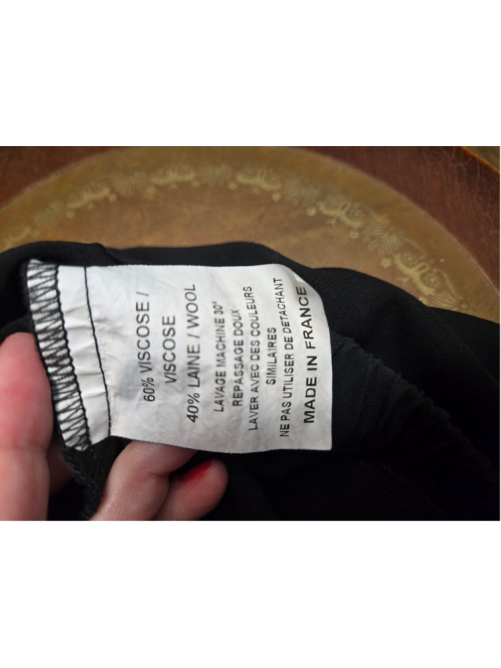 Women's Manuelle Guibal Black A-Line Skirt Size L - Picture 6 of 7